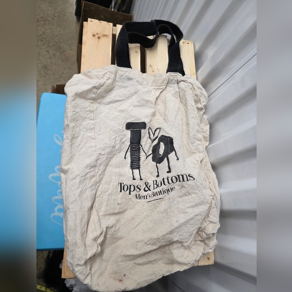 Graphic Canvas Tote Bag with Black Handles